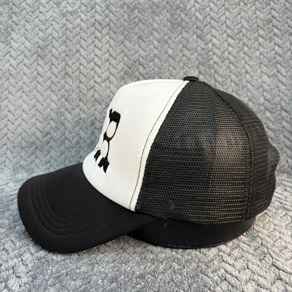 AB Embroidered Trucker Hat Black White Mesh Snapback Cap